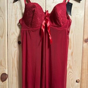 Red lace Frederick's of Hollywood nightie #lingerie